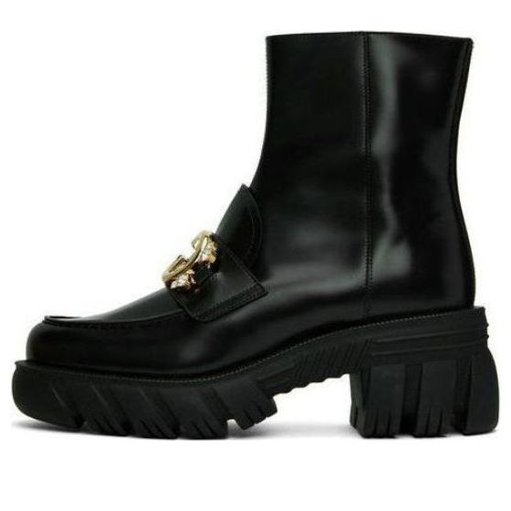Sneakers og sko Gucci Gucci Mid Heel Ankle Boots With Belt Sort | 700270-DKS00-1000
