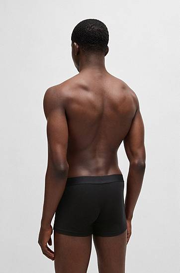 Boksere BOSS HUGO Trunks Three-Pack with Logo Waistbands Sort | 50532797, 1