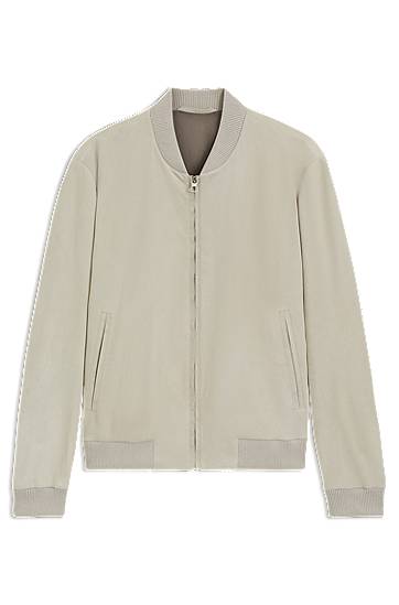Bomberjakke BOSS BECKHAM x BOSS Suede Bomber Jacket Beige | 50549074