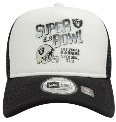 Kasket New Era Las Vegas Raiders Super Bowl XVIII 9FORTY Adjustable Trucker Hat Sort | 60595293-60595293, 1
