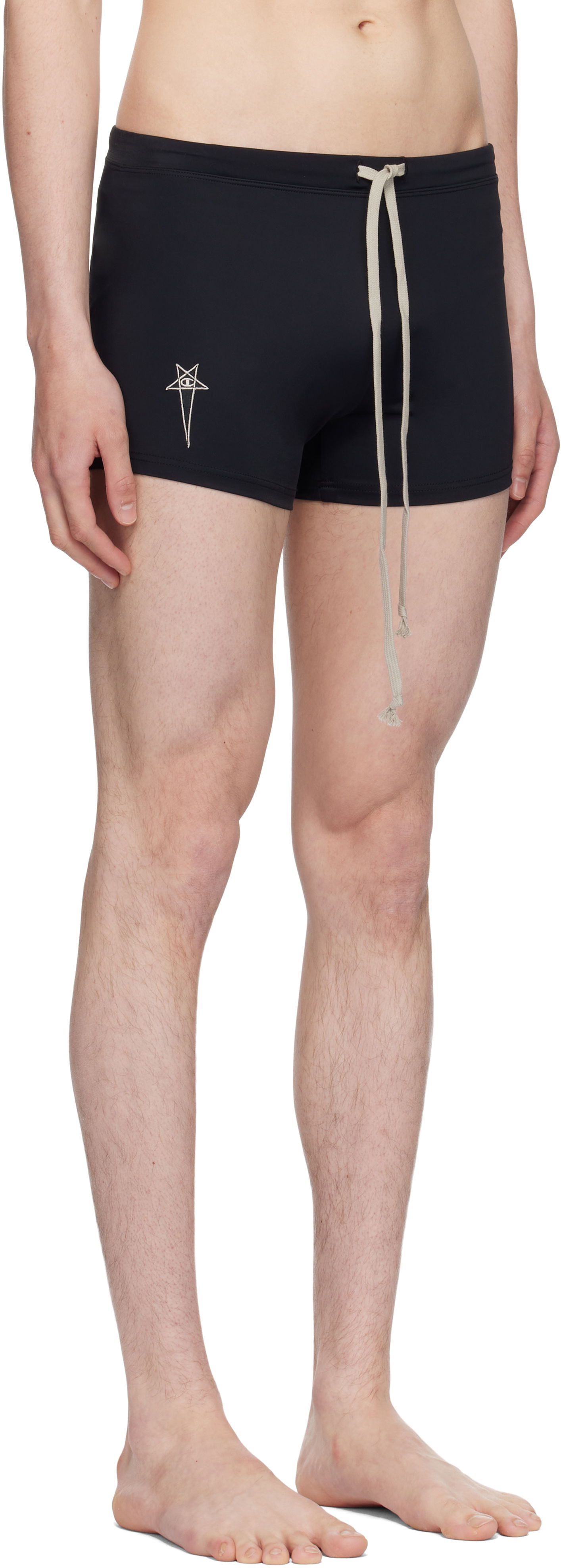 Badetøj Rick Owens Rick Owens Champion Edition Jersey Swim Shorts Sort | CM01E1691 CHJMW SWIM JERSEY, 1