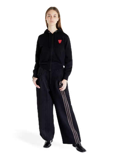 Sweatshirt Comme des Garçons Double Heart Zip Hoodie Sort | AZT293 black