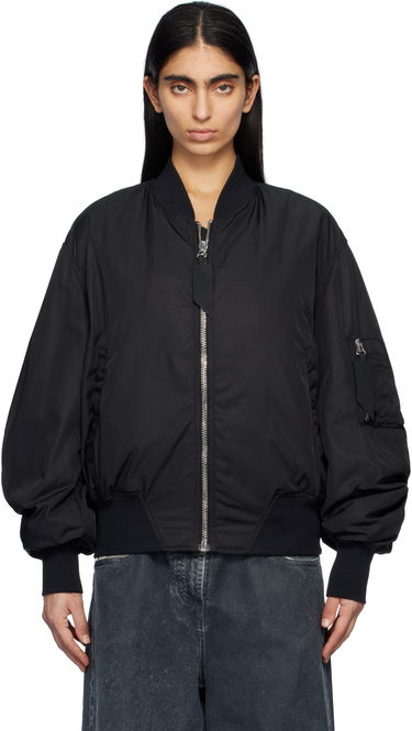 Bomberjakke The Attico Attico Anja Bomber Jacket Sort | 250WCB00070 PLL001AA, 0