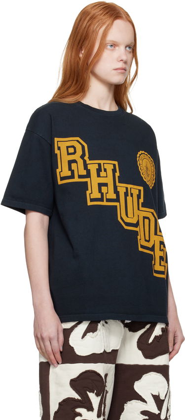 T-shirt Rhude Rhude Collegiate Crest T-Shirt Sort | RHPF25TT05012, 4