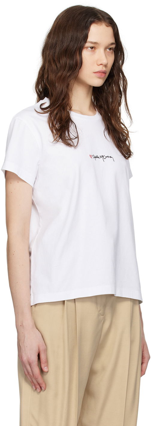 T-shirt Stella McCartney Stella McCartney Iconics Love Graphic T-Shirt Hvid | 6J02733SPY52, 1