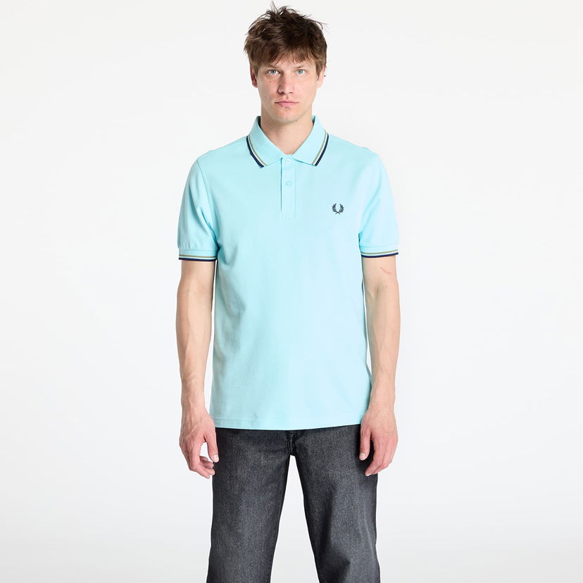 Polo skjorte Fred Perry Fred Perry Men's Twin Tipped Polo Shirt Turkis | M3600 Y57