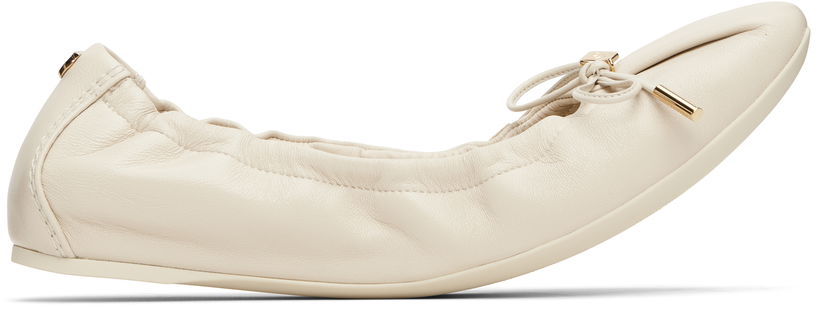 Skopleje FERRAGAMO Salvatore Ferragamo Elasticated Ballerina Flats Beige | 779657