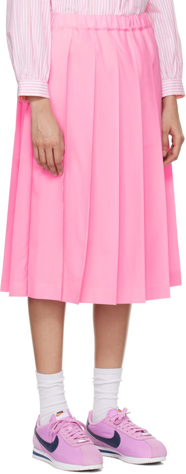 Nederdel Comme des Garçons Comme des Garçons Girl Tropical Wool Pleated Midi Skirt Lyserød | NN-S003-051, 1