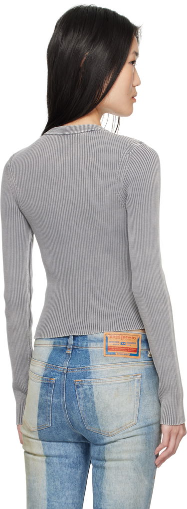 Crop top Diesel Cutout Ribbed Sweater Grå | A16735 0DBDI, 2