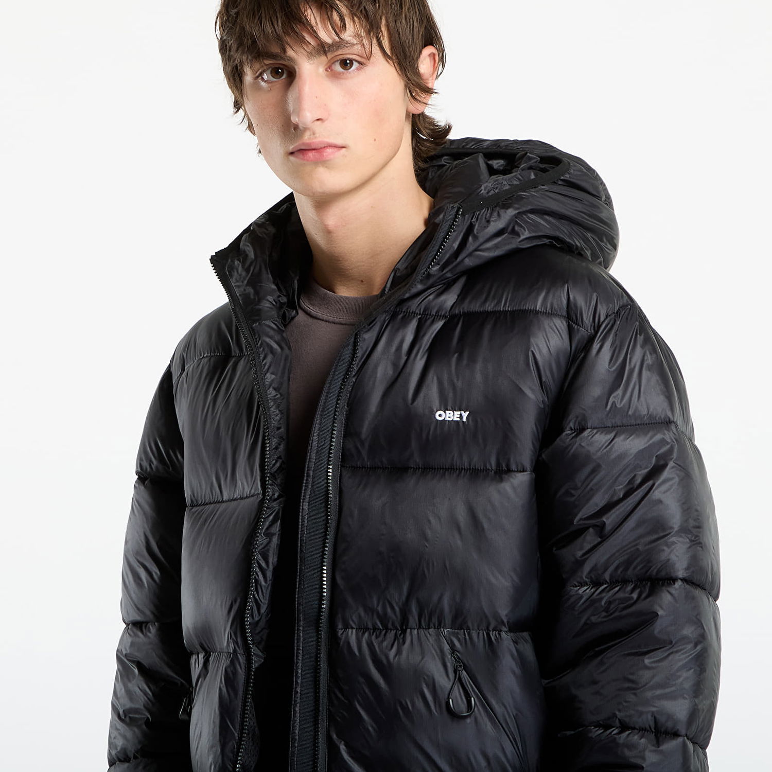 Puffer jakke OBEY Jacket Stratus Puffer Jacket Black Sort | 121800600-BLK, 1