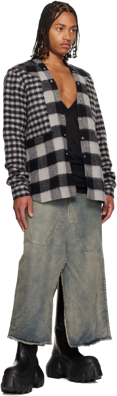 Skjorte Rick Owens Concordians Larry Fogpocket Plaid Flannel Overshirt with Snap Buttons Flerfarvet | RU02E1757 WJPWMP, 3