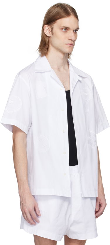 Skjorte Lacoste Lacoste Runway Relaxed Fit Badge Shirt Hvid | CH6843, 1