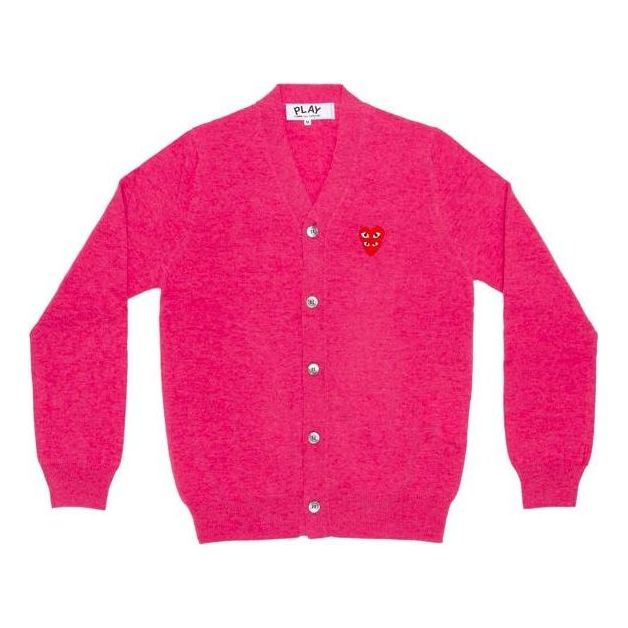 Sweater Comme des Garçons PLAY Family Heart Cardigan Lyserød | AZ-N076-051-4