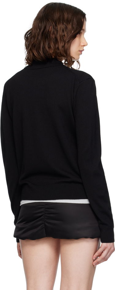 Polo skjorte We11done We11done Wool Polo with Logo Patch Sort | WD-KT2-25-680-W-BK, 2