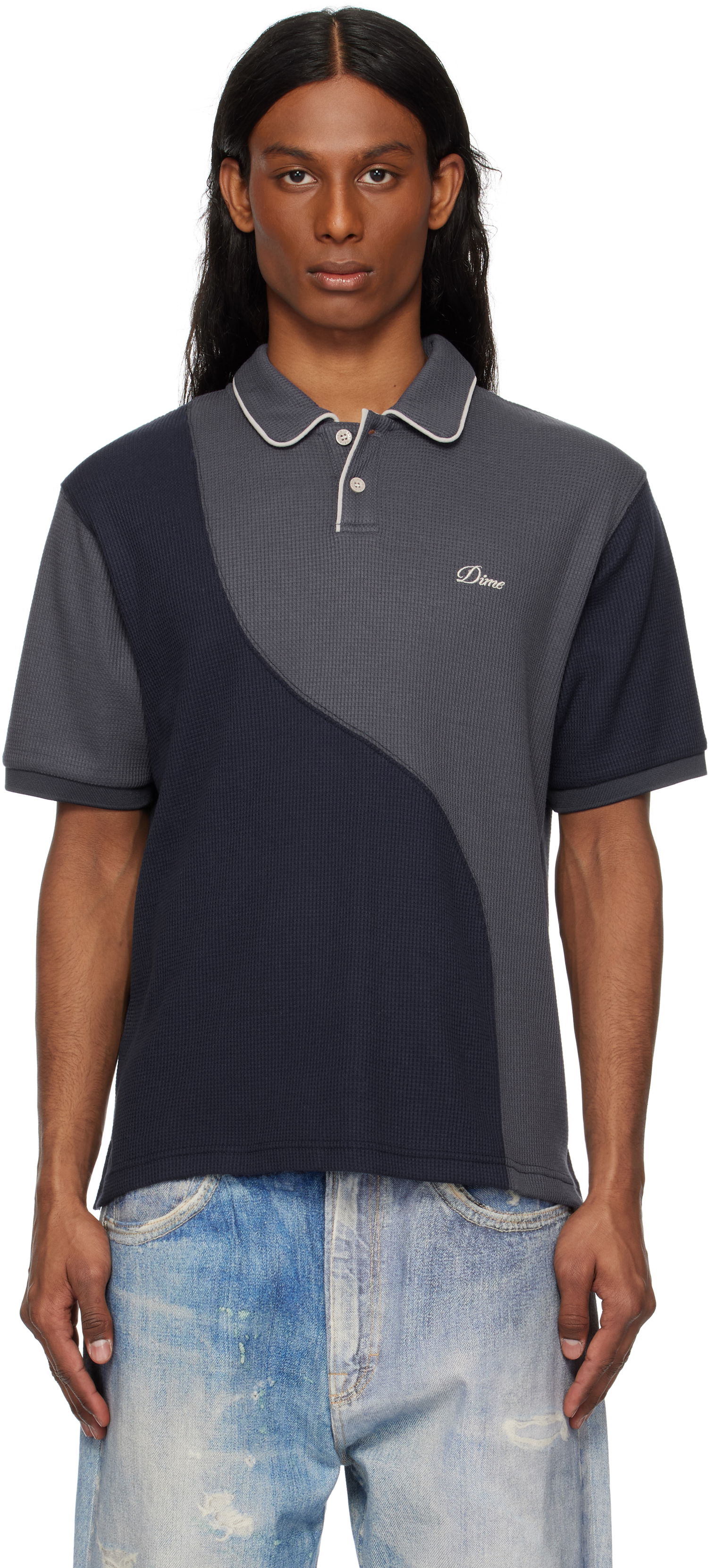 Polo skjorte Dime Dime Waffle Polo Grå | DIME2SP256IND, 0