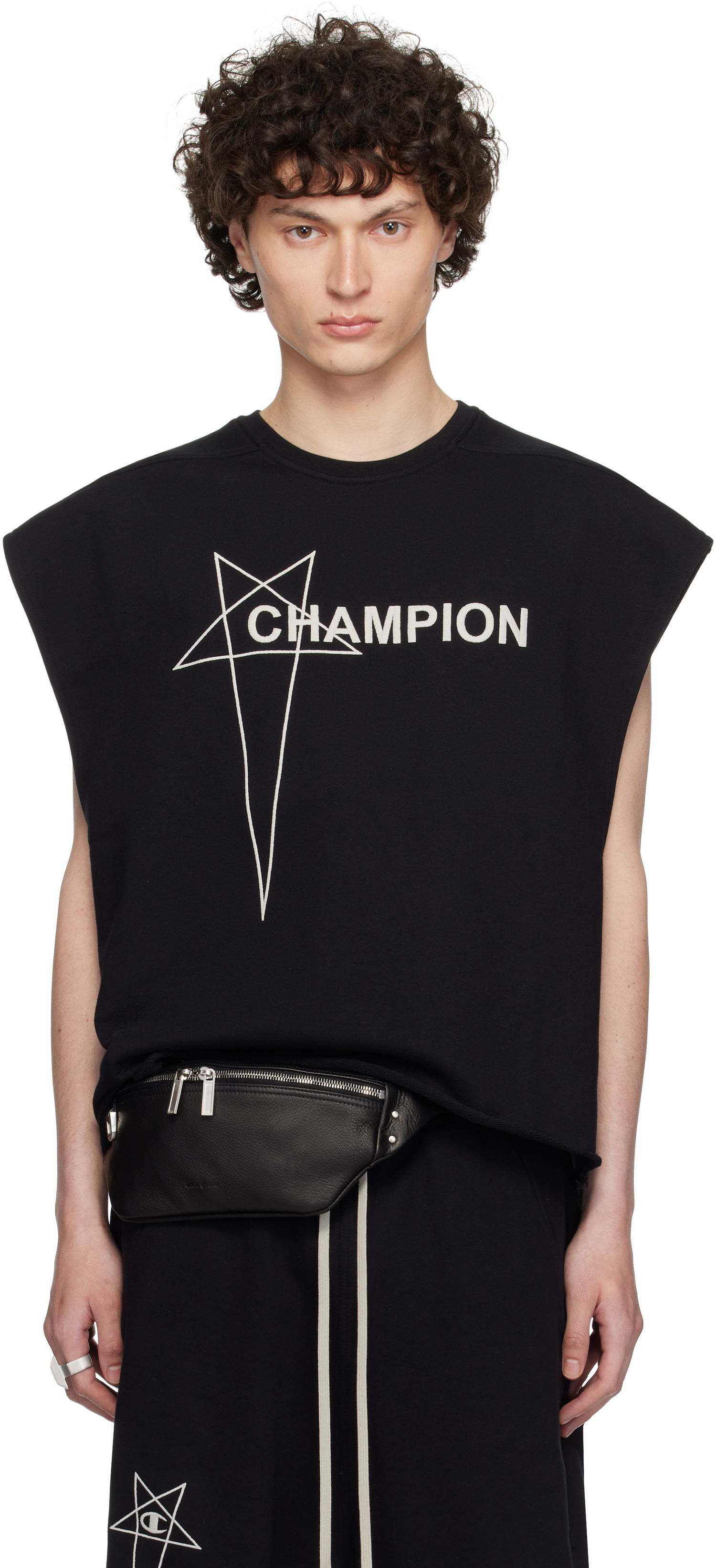 Tanktop Rick Owens Rick Owens Champion Edition Micro Tatlin Sleeveless T-Shirt Sort | CM01E1666 CHFE FELPA, 0