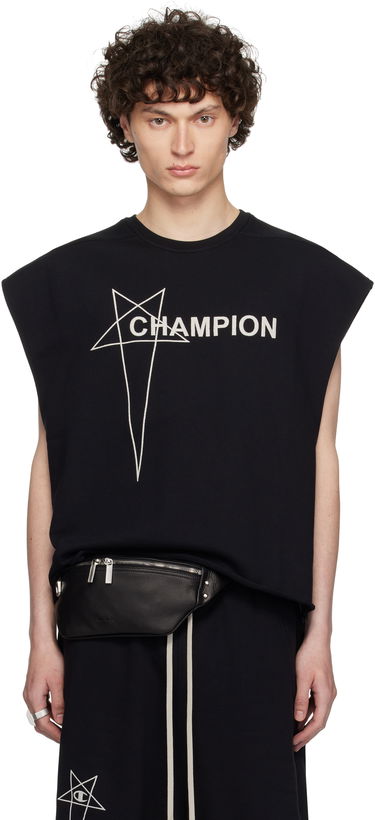 Tanktop Rick Owens Rick Owens Champion Edition Micro Tatlin Sleeveless T-Shirt Sort | CM01E1666 CHFE FELPA, 0