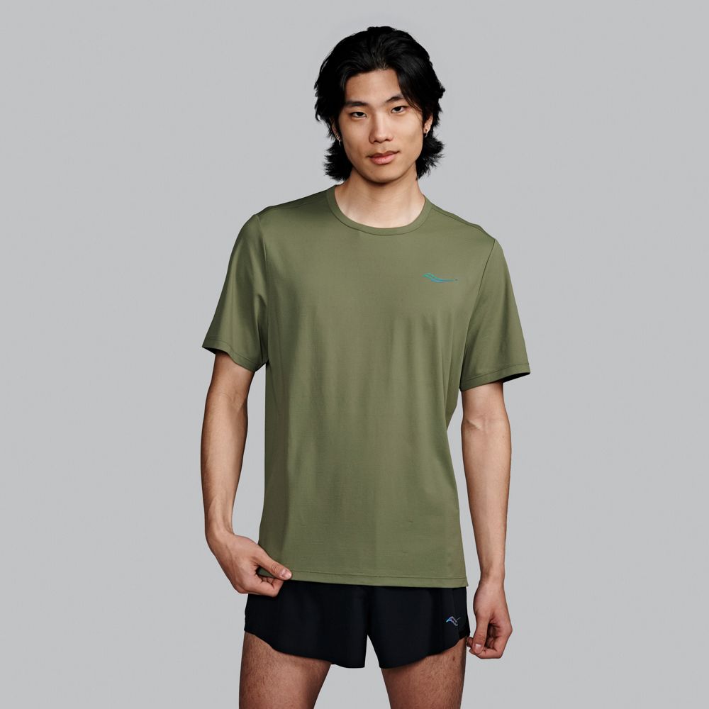 T-shirt Saucony Endorphin Short Sleeve T-Shirt Grøn | SAM800394-OV, 0