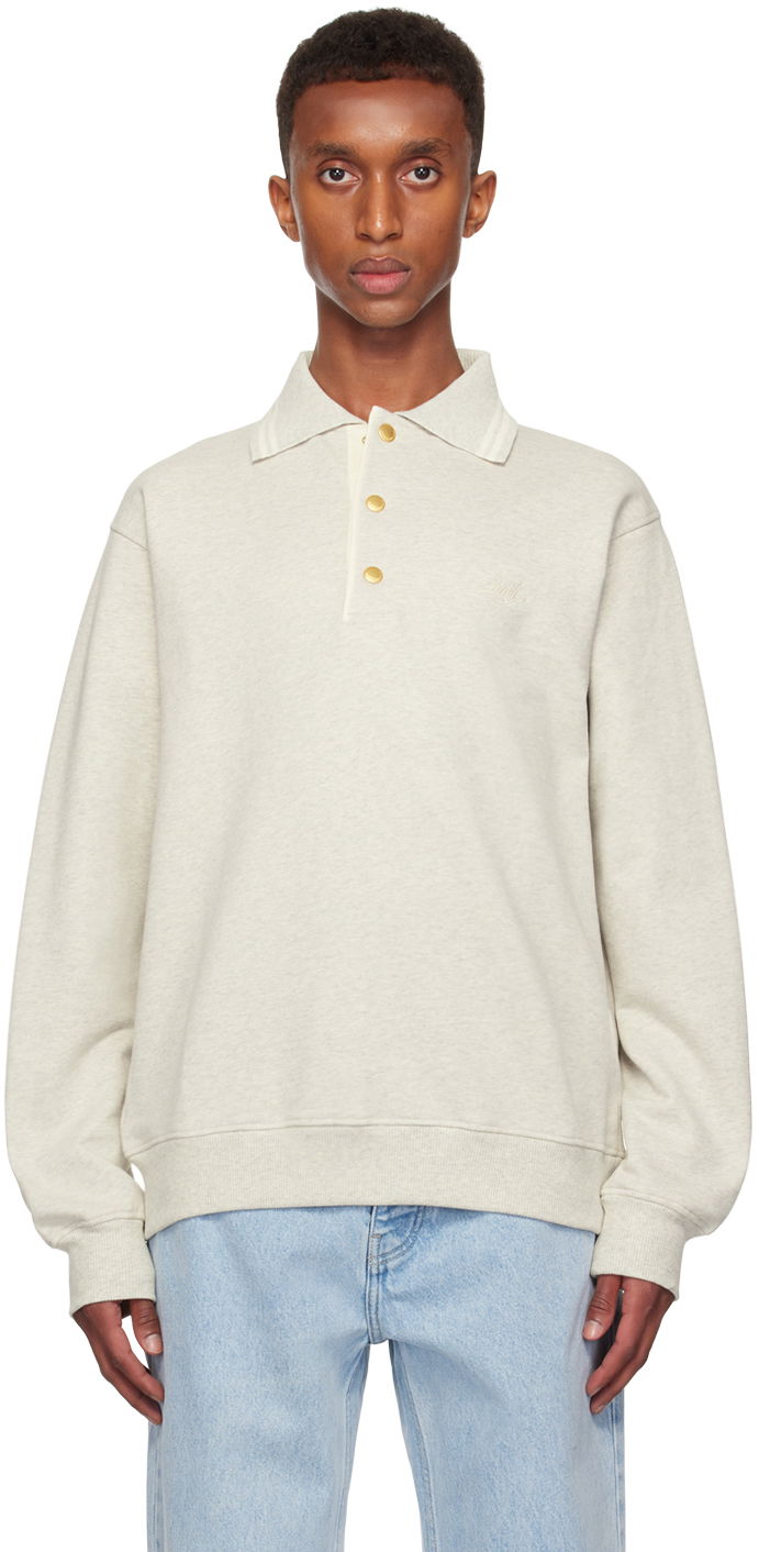 Sweater Drôle de Monsieur Drôle De Monsieur 'Le Polo Drôle' Sweatshirt Grå | PERM-PL132-CO127-GY