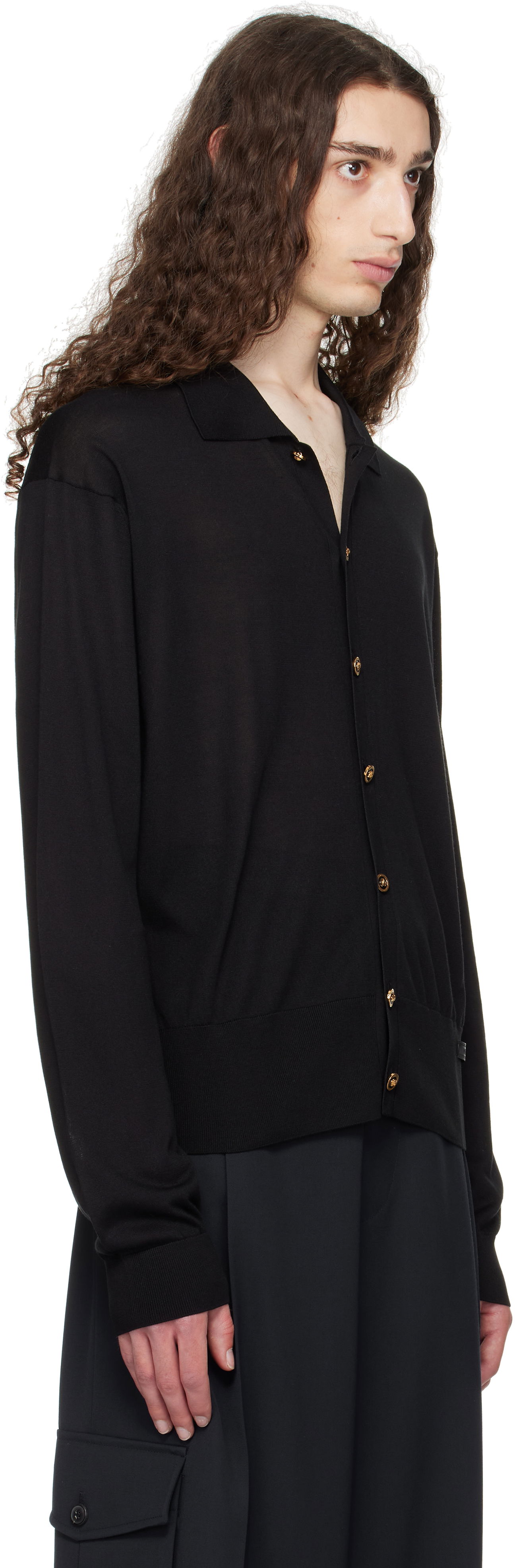 Sweater Versace Versace Knit Silk Cardigan Sort | 1020281_1A12273, 1