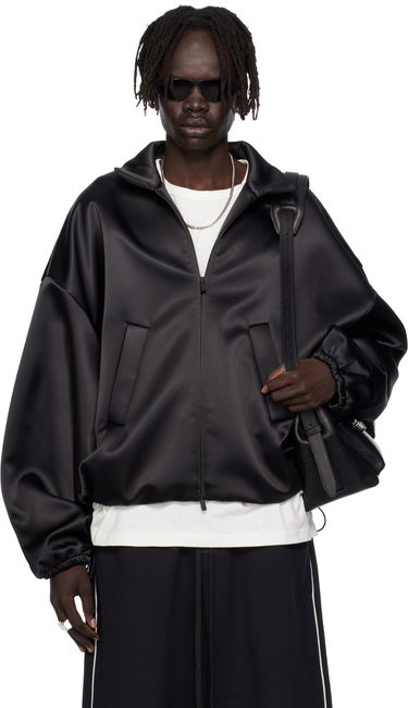 Bomberjakke Fear of God ESSENTIALS Bonded Satin Zip-Up Bomber Jacket Sort | 202SP258070F, 0