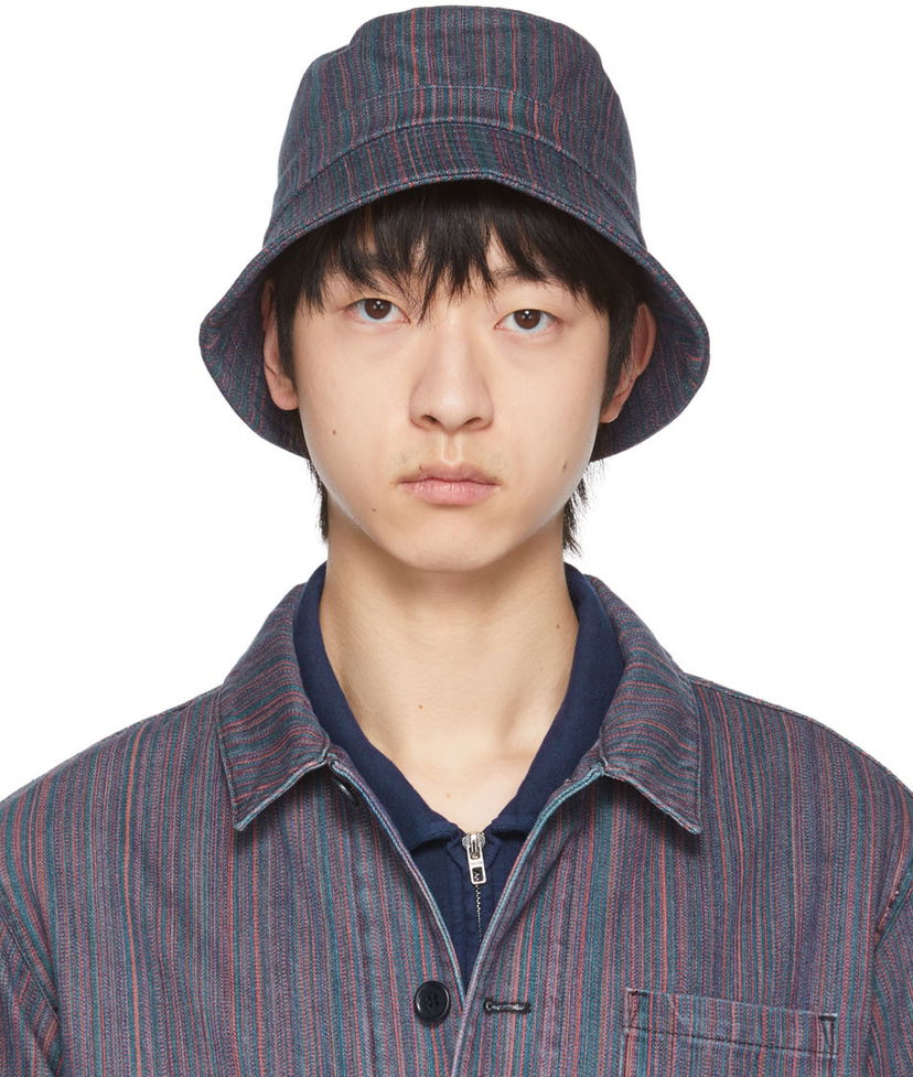 Hat YMC YMC Upcycled Stripe Denim Bucket Hat Flerfarvet | PHSAF