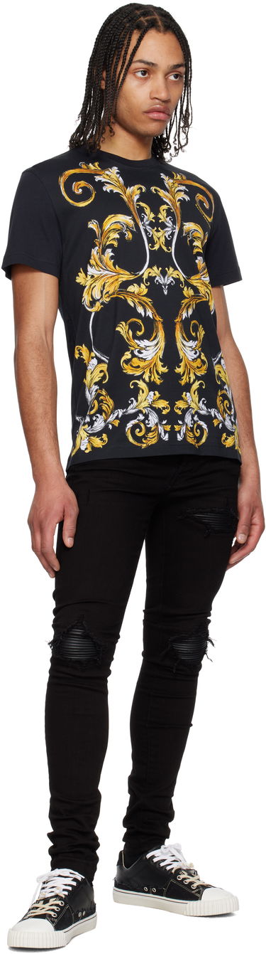T-shirt Versace Versace Jeans Couture Barocco Outline T-Shirt Sort | E78GAH6SB_EJS461, 3