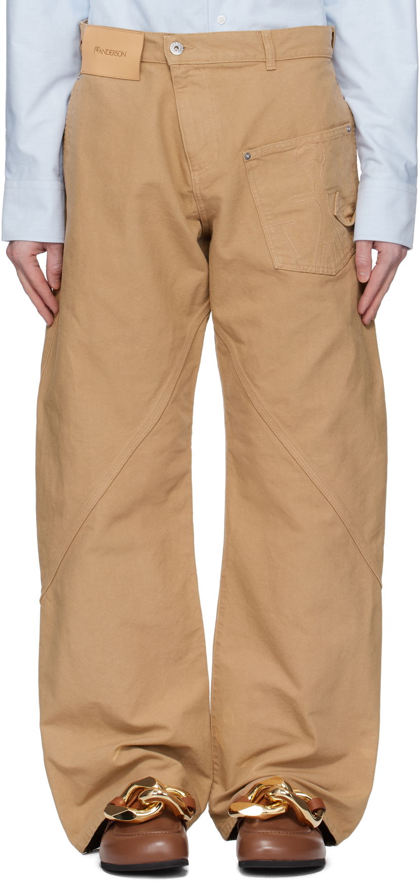 Bukser JW Anderson JW Anderson Twisted Workwear Trousers Beige | TR0405-PG1744