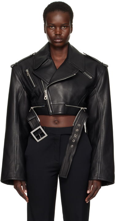 Jakke Jean Paul Gaultier Jean Paul Gaultier 'The Cropped Perfecto' Cropped Leather Jacket Sort | 25/33-F-VE103B-L027-0062, 0