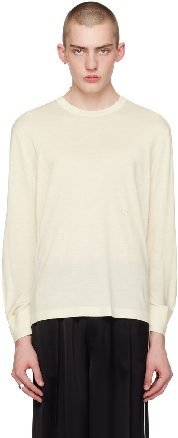 Sweater Helmut Lang Curved Sleeve Sweater Beige | O01HM703