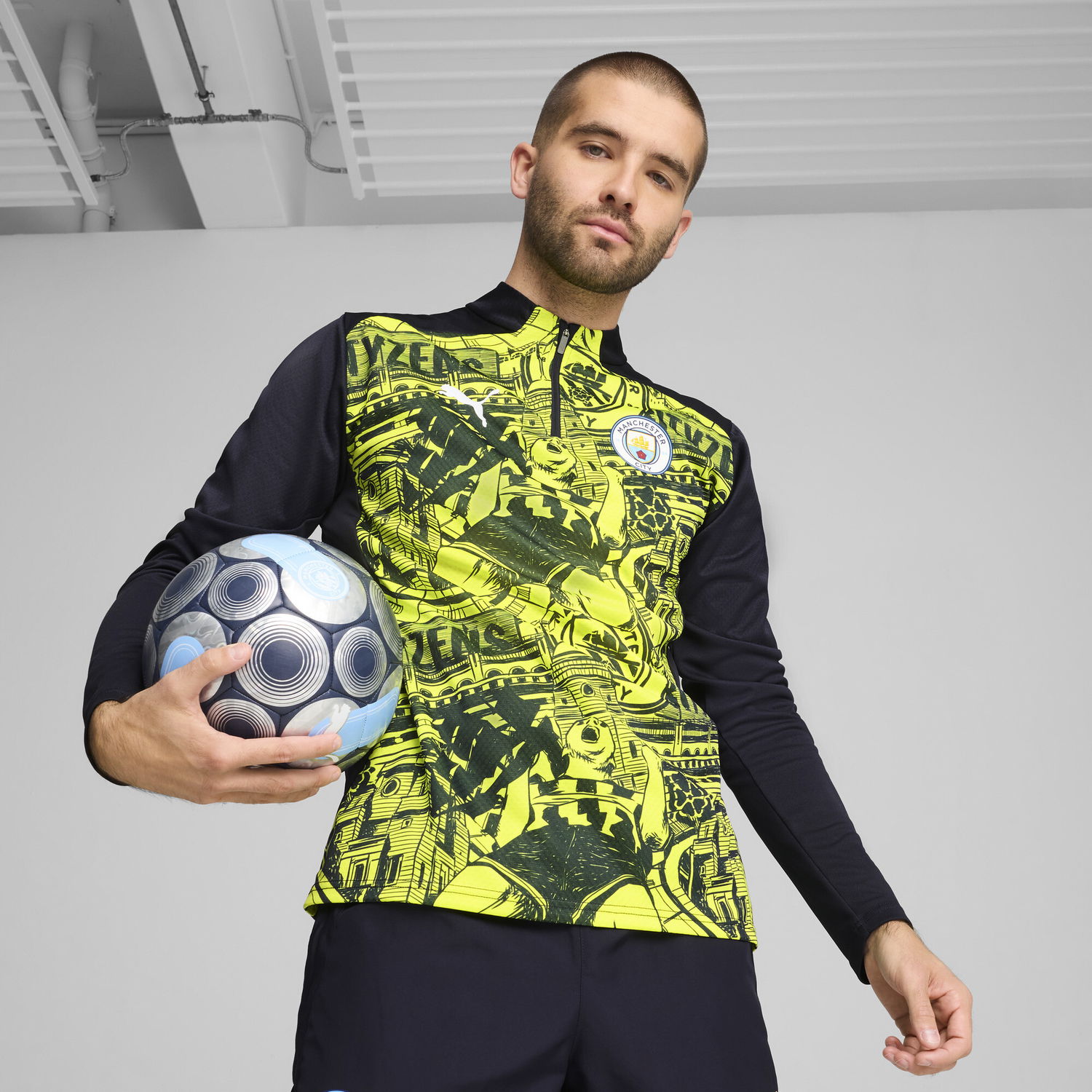 Sweatshirt Puma Manchester City Pre-Match Quarter-Zip Top Flerfarvet | 777579_14, 1