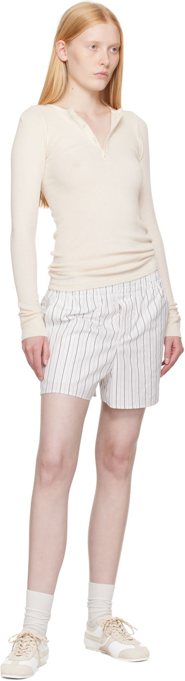 Shorts AMI AMI Paris Cotton Elasticated Shorts Hvid | USO117.CO0109, 3