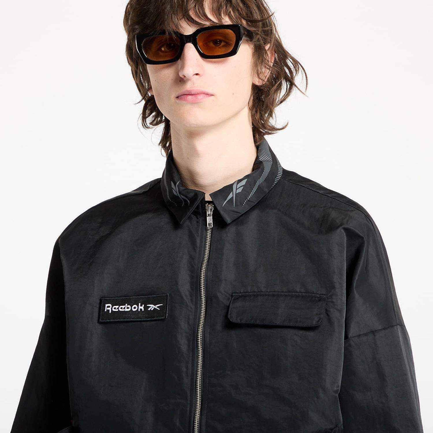 Vindjakke Reebok Zipped Overshirt Sort | RMES001C99FAB0011000, 1