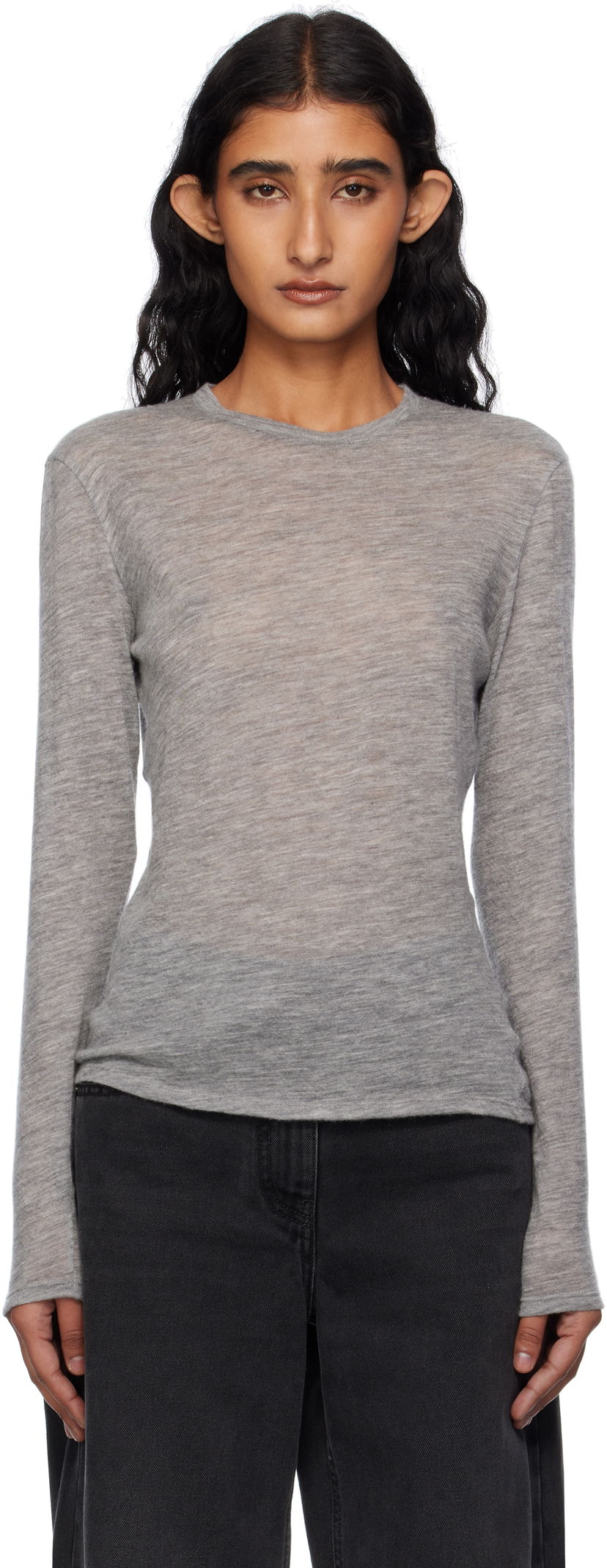 Sweater The Row The Row Iverness Long Sleeve Sweater Grå | 5590-K52