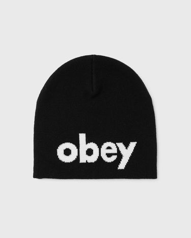 Beanie OBEY Knit Beanie with Lowercase Lettering Sort | 100030191-BLK, 2