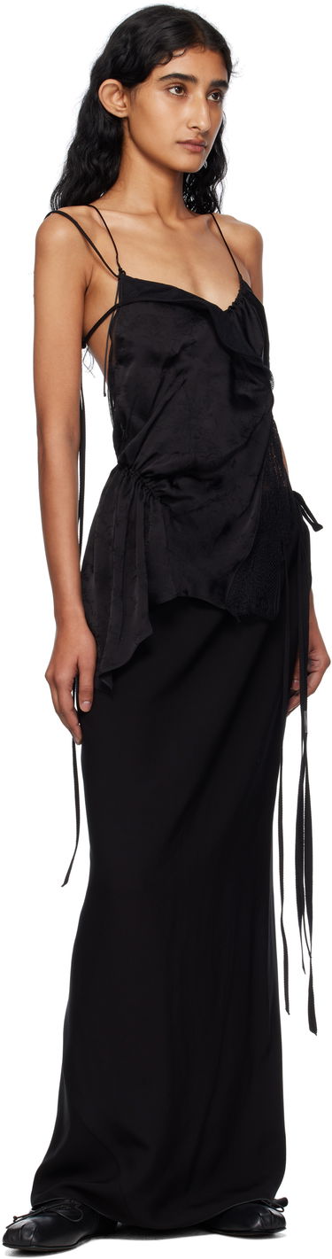 Tanktop Ann Demeulemeester Vepa Ramage Jacquard Slip Top Sort | B0012832-FA611-099, 3