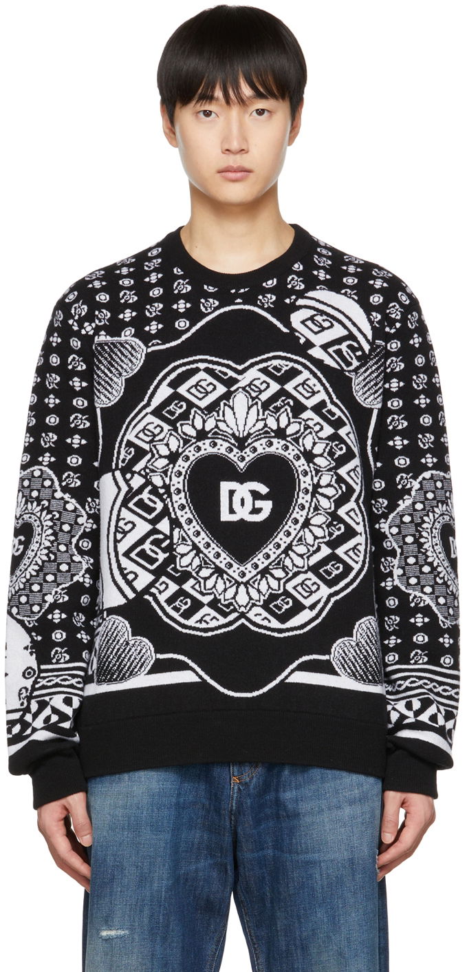 Sweater Dolce & Gabbana Black Graphic Sweater Sort | GXJ79TJAWJ4