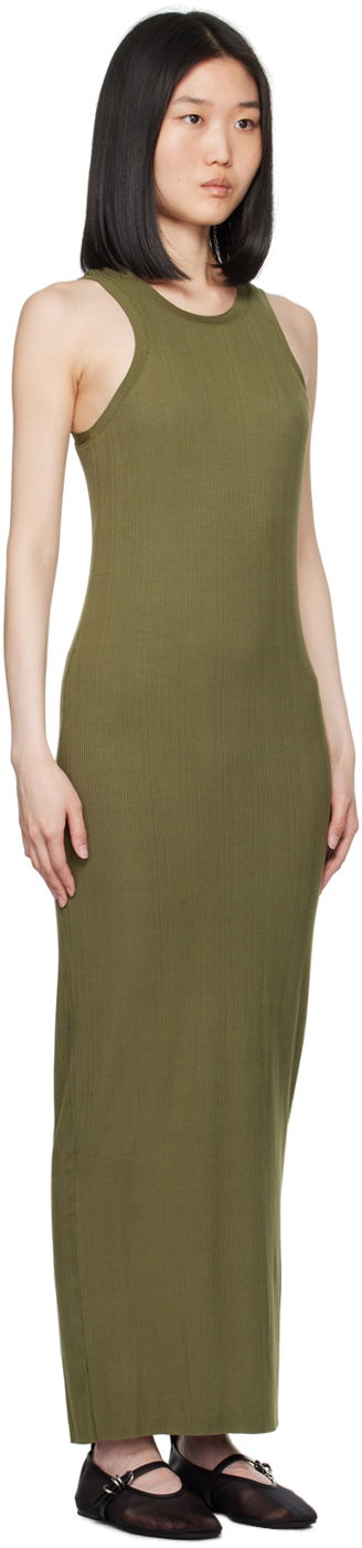 Kjole rag & bone Ribbed Round Neck Maxi Dress Grøn | WAC24P3010NH10, 1