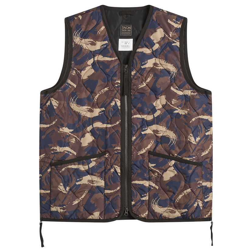 Vest TAION Military V-Neck Zip Down Vest Paint Camouflage Flerfarvet | TAION-001ZML-1-PCA