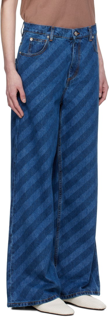 Jeans Marni Marni Wide Leg Diagonal Stripe Jeans Blå | PAJD0432A0 USCX36, 1