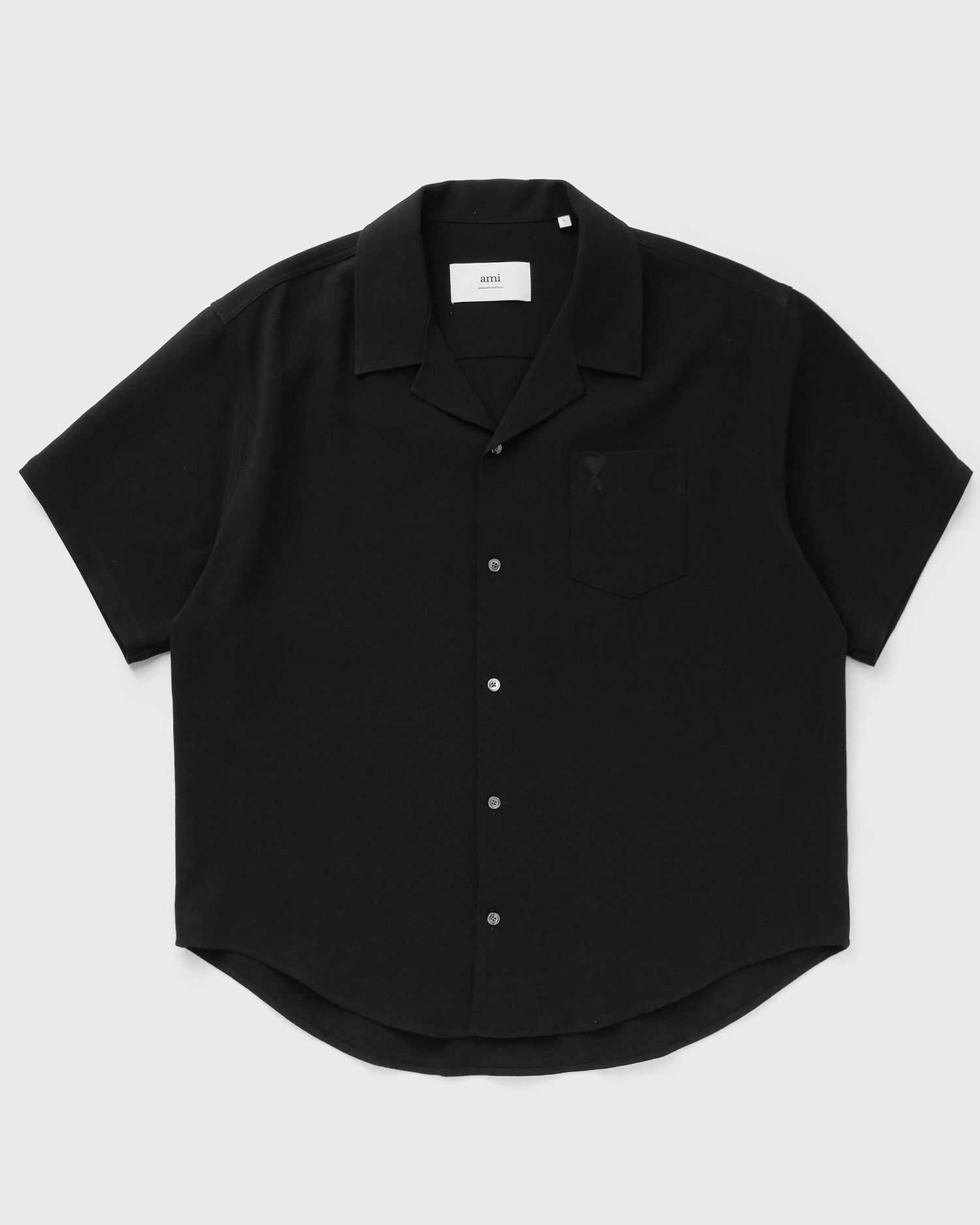 Skjorte AMI Boxy Camp Collar Shirt Sort | HSH219.CO0106-001, 0