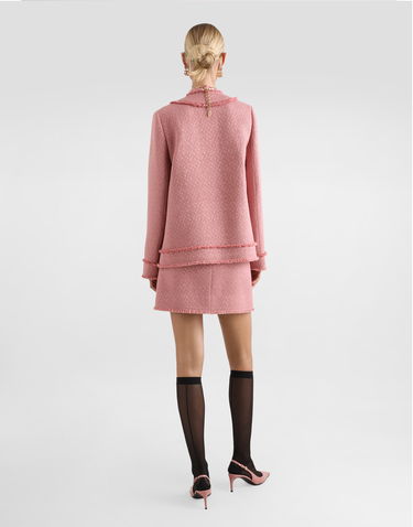 Nederdel Dolce & Gabbana Dolce & Gabbana Wool Raschel Tweed Miniskirt Lyserød | F4CR5THUMUAF0473, 2
