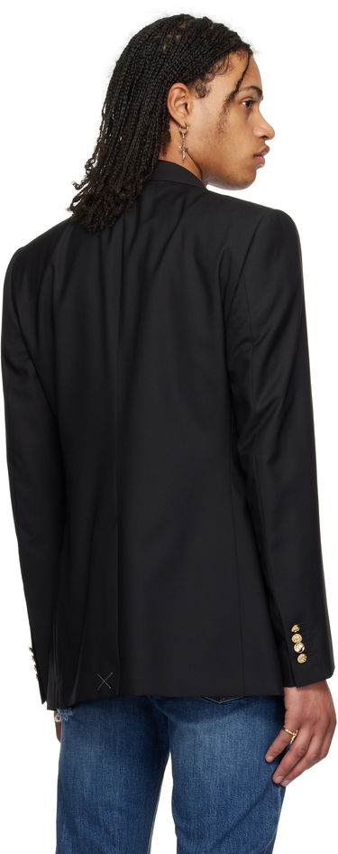 Jakke Dolce & Gabbana Dolce&Gabbana Single-Breasted Wool & Silk Blazer with Patch Sort | G2LK0ZFU3H1, 2