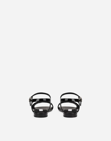 Sneakers og sko Dolce & Gabbana Patent Leather Sandals With Dg Logo Sort | D11048A115380999, 3