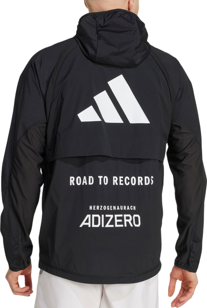 Vindjakke adidas Performance Adizero Road to Records Hooded Jacket Sort | jd6471, 1