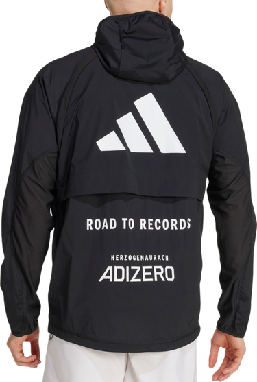 Vindjakke adidas Performance Adizero Road to Records Hooded Jacket Sort | jd6471, 1