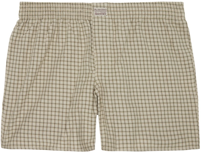 Boksere ERL Plaid Boxers Beige | ERL09UW10