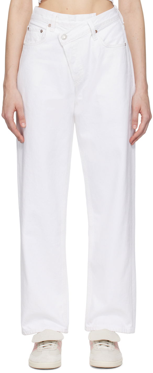 Jeans AGOLDE Criss Cross Upsized Jeans Hvid | A097B-1183