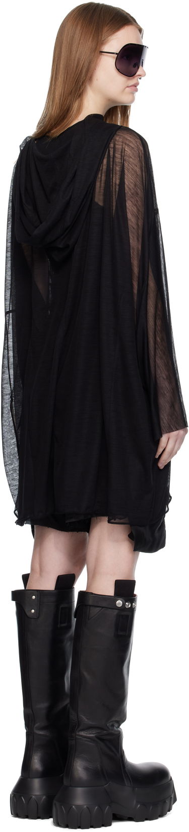 Sweatshirt Rick Owens Rick Owens Concordians Hooded Tunic Sort | RP02E4536 JWR, 2