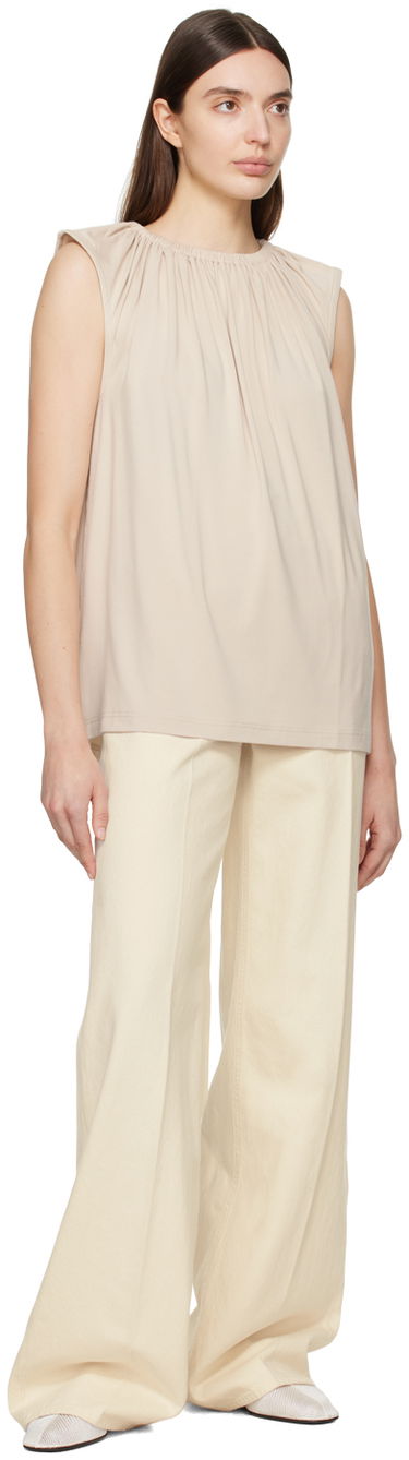 Tanktop TOTEME TOTEME Women's Crewneck Tank Top Beige | 242-WRT1716-FB0163, 3